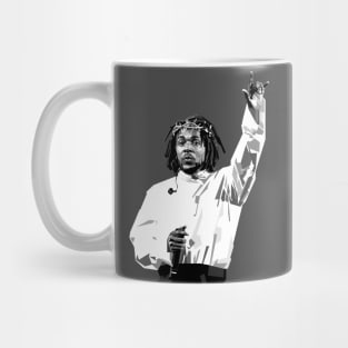 Kendrick Pop Art Illustration Grayscale Mug